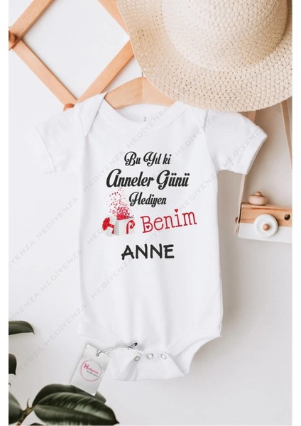 Anneler Günü Hediyen Benim Anne Özel Tasarım Bebek Zıbın Pamuklu Çıtçıtlı Body