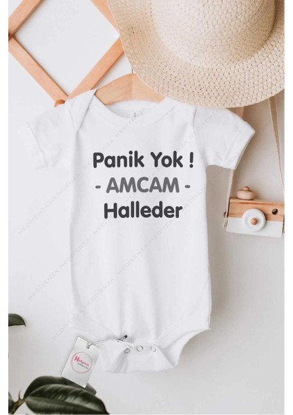 Panik Yok Amcam Halleder Özel Tasarım Bebek Zıbın Pamuklu Çıtçıtlı Body