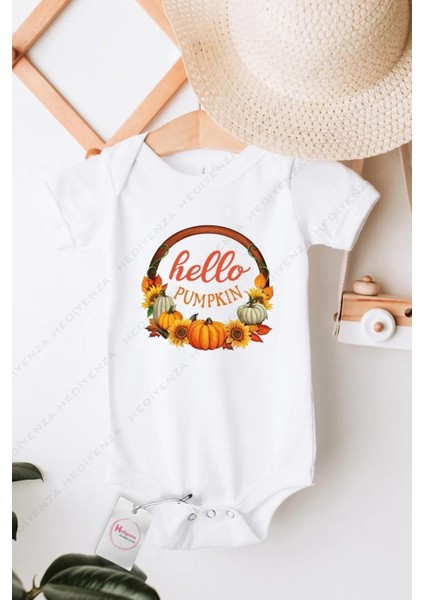Hello Pupmpkin Özel Tasarım Bebek Zıbın Pamuklu Çıtçıtlı Body
