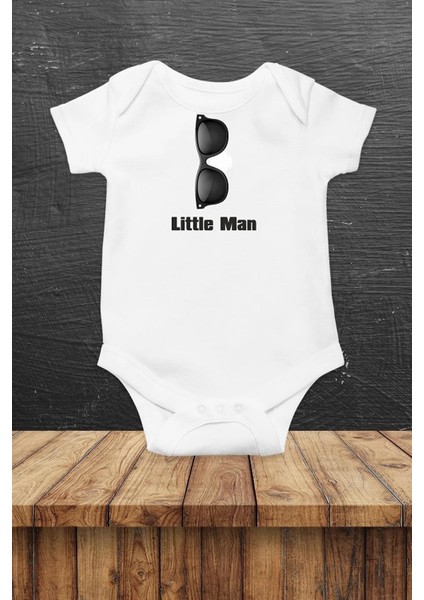 Little Man Özel Tasarım Bebek Zıbın Pamuklu Çıtçıtlı Body