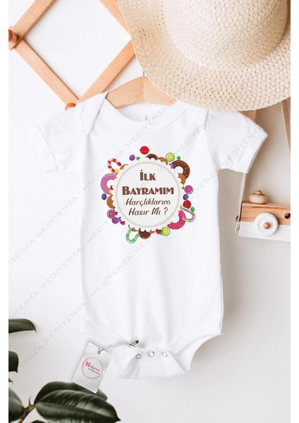 Ilk Bayramım Harçlıklarım Hazır Mı Özel Tasarım Bebek Zıbın Pamuklu Çıtçıtlı Body