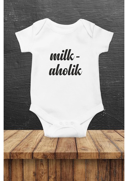 Milk Aholik Özel Tasarım Bebek Zıbın Pamuklu Çıtçıtlı Body