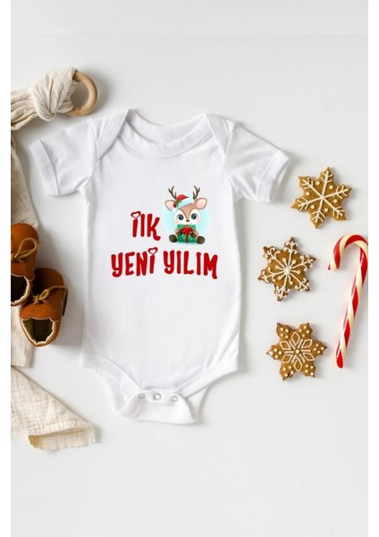 Ilk Yeni Yılım Özel Tasarım Bebek Zıbın Pamuklu Çıtçıtlı Body