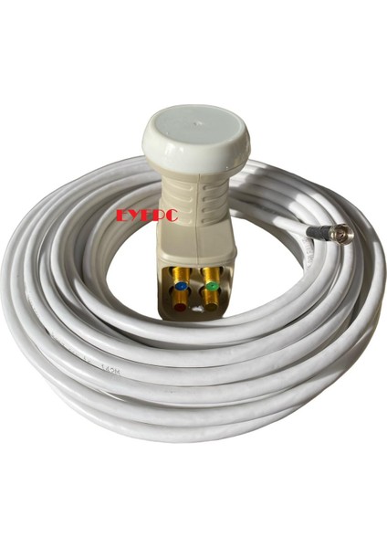 4 Lü Lnb ve 30 Metre Uydu Çanak Anten Kablosu Birlikte