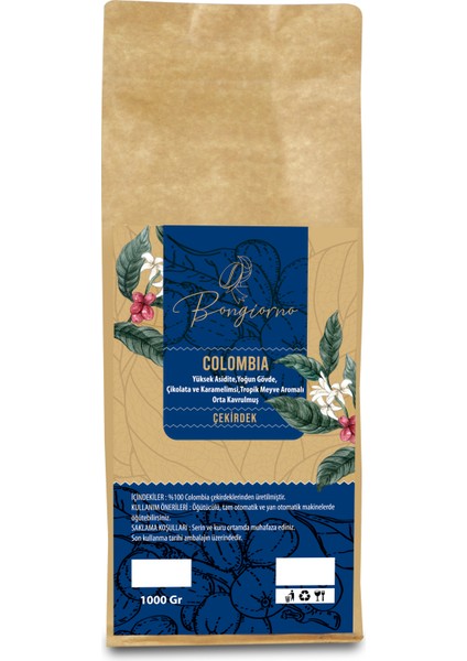 Colombia Çekirdek Kahve 1000 Gr