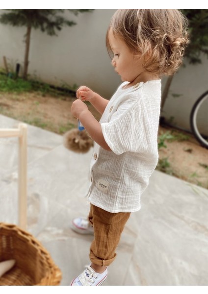 Müslin Cepli Pantolon Camel Kahverengi fiyatları