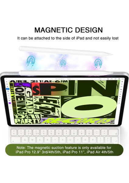 iPad 2018 ve Sonrası Stylus Kalem Eğim Hassasiyetli Avuç Içi Redli Apple Kalem