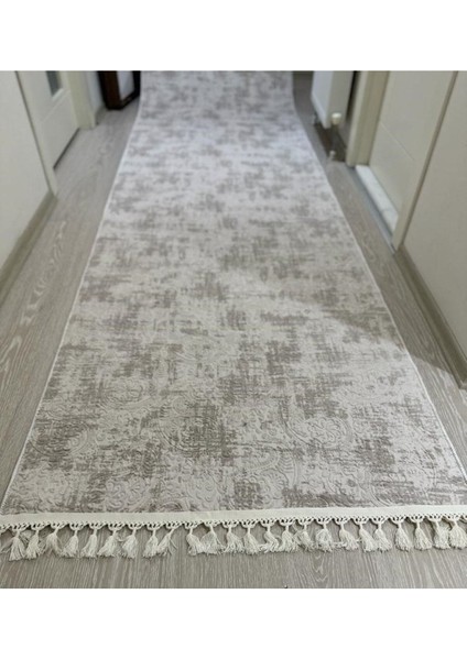 Jel Kaymaz Halı Asos Nevra Vizon Kaymaz Taban Yolluk Yıkanabilir Halı Krem Düğüm Saçaklı fiyatları