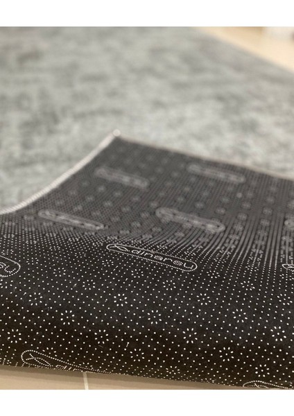 Jel Kaymaz Halı Asos Nevra Antrasit Kaymaz Taban Yolluk Yıkanabilir Halı Gri Düğüm Saçaklı modelleri