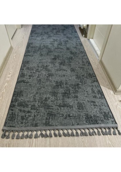 Jel Kaymaz Halı Asos Nevra Antrasit Kaymaz Taban Yolluk Yıkanabilir Halı Gri Düğüm Saçaklı fiyatları