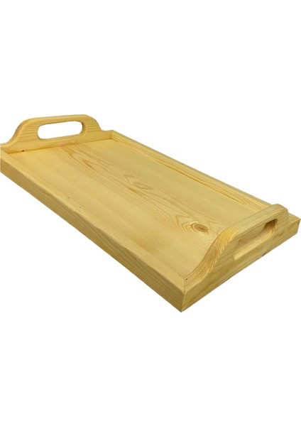 Masif Ahşap Servis Tepsisi 1 Adet Sunum Tepsisi 48X27,5 cm