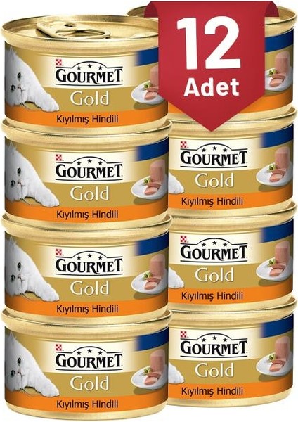 Gold Kıyılmış Hindili Kedi Konservesi 85 gr 12 Ad