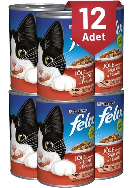 Sığır Etli ve Tavuklu Yetişkin Kedi Konservesi 400 gr