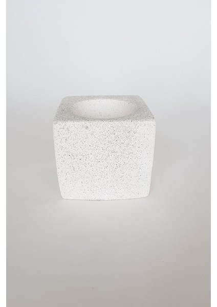 Adresiburası B-93 Taş (Stone) Efektli Kare Beton Kaktüs,sukulent ve Çiçek Saksısı