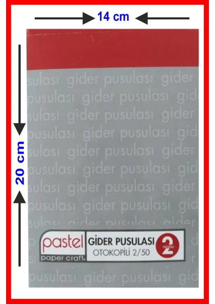 Gider Pusulası 14X20 cm Boyutunda 2/50 Otokopili 1 Asıl 1 Suret 2 Nüsha