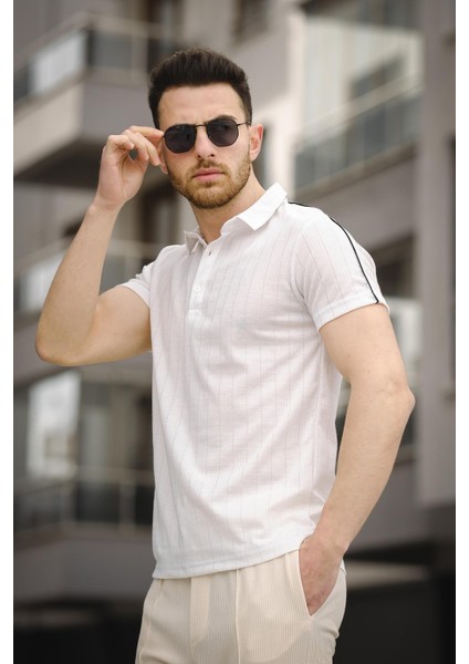 Dumont Omzu Şerili Slim Fit Erkek Polo Yaka Tshirt indirimleri