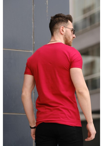 Army Nakışlı Slim Fit Likralı Erkek Tshirt modelleri
