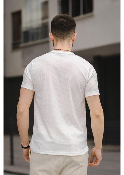 Minimalist Baskılı Slim Fit Likralı Erkek Tshirt modelleri