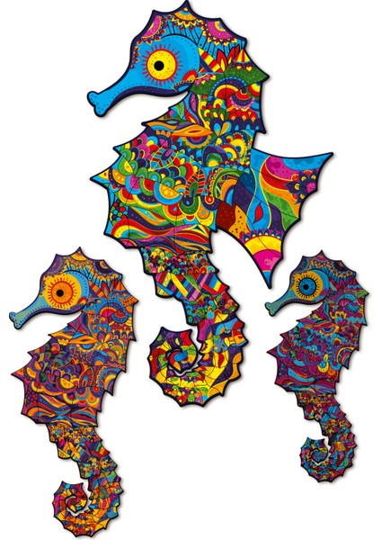 Benzirsiz Şekelli Yabpoz Ahşap Puzzle 20X32CM 212 Adet Deniz Ati Seti MP-DA007