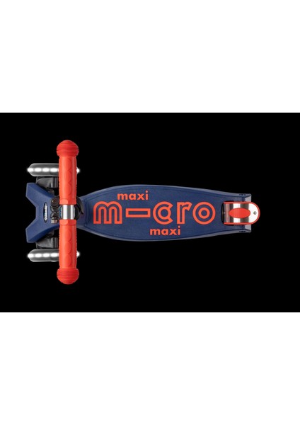 Scooter Maxi Micro Deluxe Foldable LED Navy/red MMD133