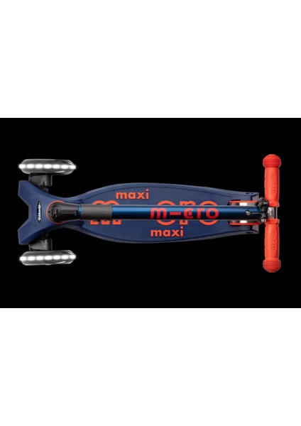 Scooter Maxi Micro Deluxe Foldable LED Navy/red MMD133