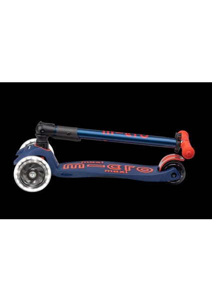 Scooter Maxi Micro Deluxe Foldable LED Navy/red MMD133