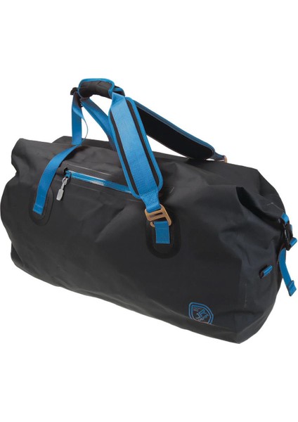 Roll Top Vinyl Duffel Su Geçirmez Spor Çanta 30 Litre-Siyah-Mavi