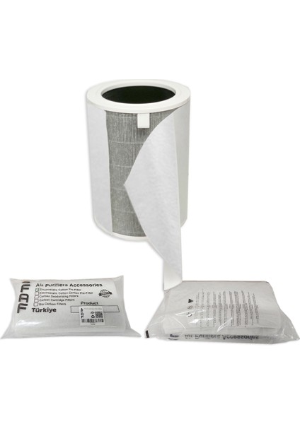 10 Adet Xiaomi Smart Air Purifier 4 Uyumlu Ekstra Nano Gümüş Iyonlu Elekrostatik Toz Tutucu Beyaz Ön Filtre