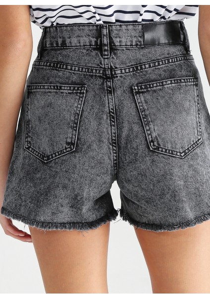 Normal Bel Basic Antrasit Kadın Şort KALE fırsatları