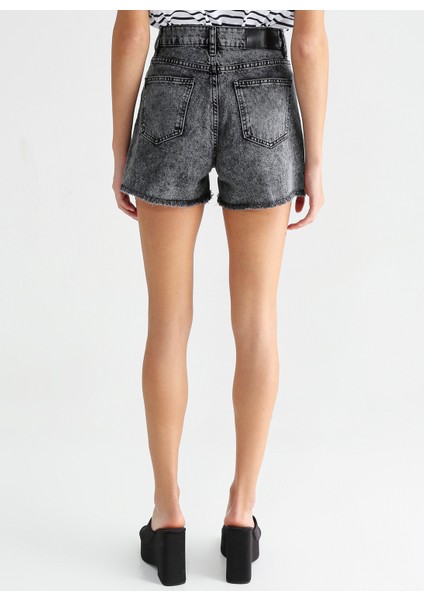 Normal Bel Basic Antrasit Kadın Şort KALE indirimleri