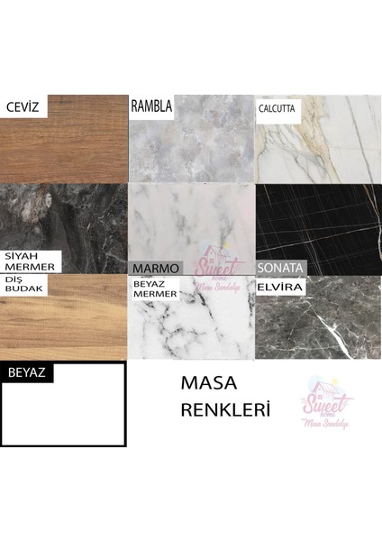 Açılır Milano Masa Mdf x Gold Metal Ayak ( Ortadan Açılır ) 70X120 cm