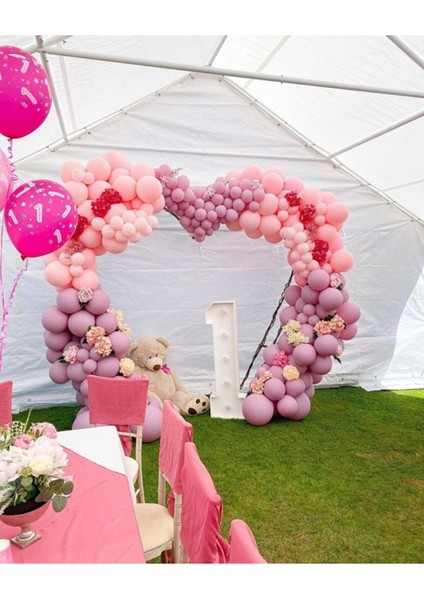 Toz Pembe ve Makaron Pembe Balon Seti 50 Adet
