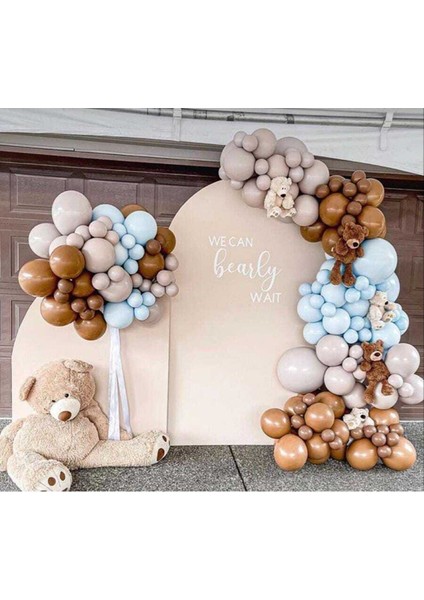 Deniz Kumu Makaron Mavi ve Karamel Balon Seti 70 Adet