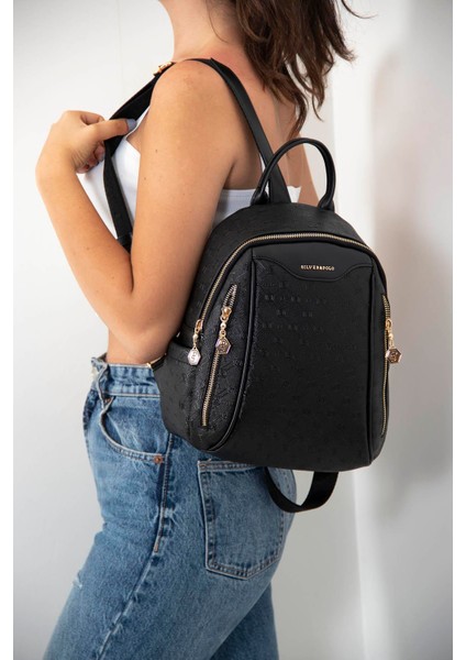 Kadın Sırt Çantası 906 M46 40693 Siyah Mat Siyah