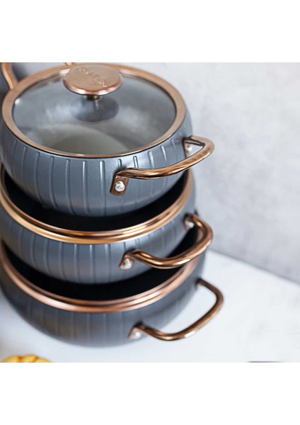 3529 Tencere Seti - Granit Döküm Tencere Seti - 9 Parça Tencere Seti fiyatları