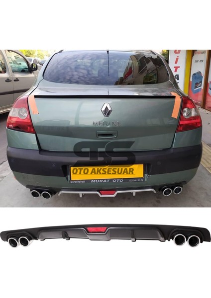 Renault Megane 2 Sedan Difüzör Arka Tampon Eki 4 Egzoz Çıkışlı Siyah fiyatları
