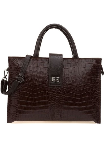 Kahve Kroko Deri Unisex Laptop & Evrak Çantası BLM093045 fırsatları