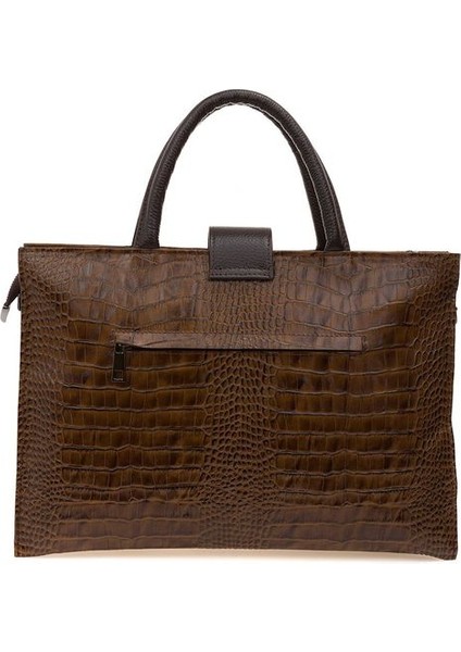 Toprak Kroko/kahve Deri Unisex Laptop & Evrak Çantası BLM093045 modelleri