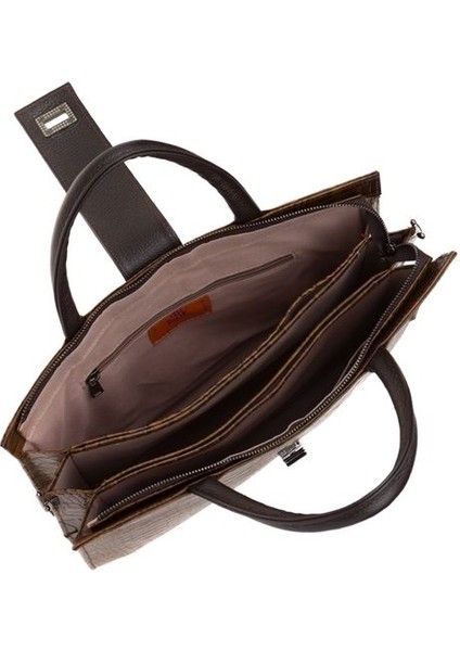 Toprak Kroko/kahve Deri Unisex Laptop & Evrak Çantası BLM093045 indirimleri