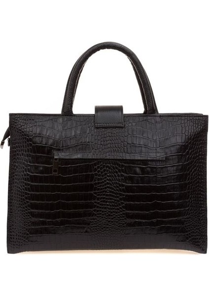 Siyah Kroko Deri Unisex Laptop & Evrak Çantası BLM093045 modelleri