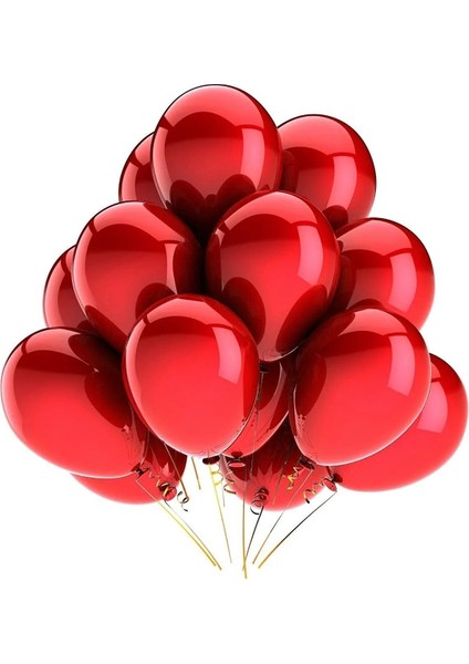 Metalik Kırmızı Balon Metalik Balon 10'lu Paket