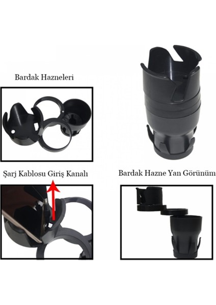 Araç Içi Fonksiyonel Oto Bardaklık Telefon Tutucu Çok Amaçlı Organizer Çoklu Araba Bardaklık fırsatları