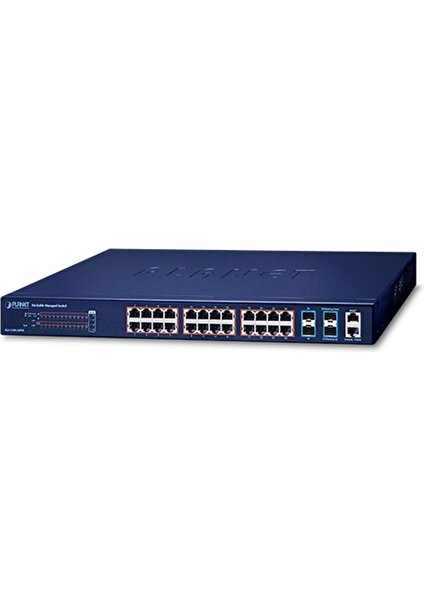 Layer 2+ Stack Edilebilir Yönetilebilir Switch (Layer 2+ Stackable Managed Switch)
24-Port 10/100/1000T 802.3at PoE + 
4-Port 10G SFP+