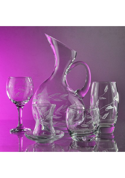 Pudgy 61 Parça 12 Kişilik Bardak Çeyiz Seti Ördek Karaflı Sürgün Desenli fiyatları