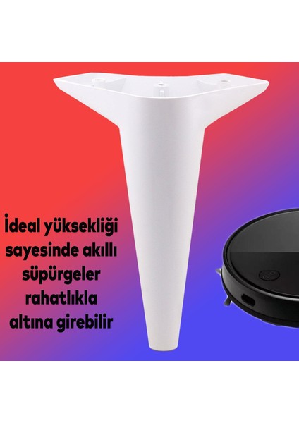 Aspen Lüks Mobilya Kanepe Koltuk Tv Ünitesi Baza Ayağı Ayakları 20 Cm Beyaz Ayak (4 Adet)