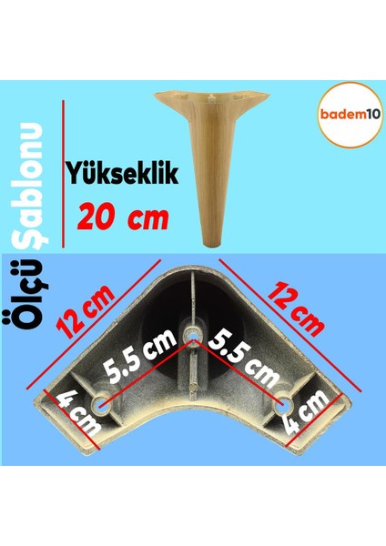 Aspen Lüks Mobilya Kanepe Koltuk Tv Ünitesi Baza Yükseltici Ayağı Ayakları 20 Cm Ahşap Desenli