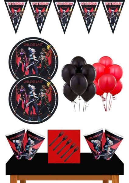 Valorant Doğum Günü Konsepti 8 Kişilik Valorant Doğum Günü Seti Ekonomik