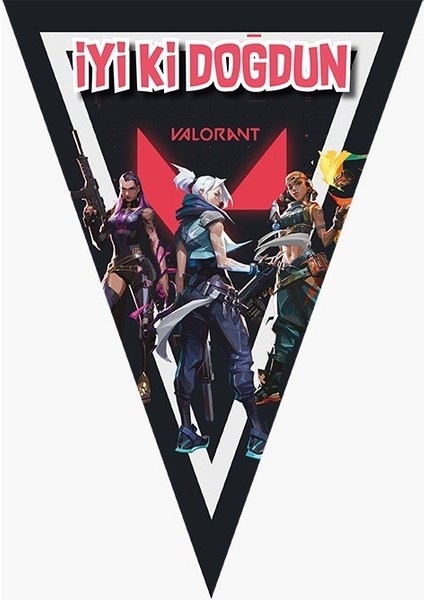 Valorant Doğum Günü Konsepti 8 Kişilik 50X70 cm Afişli Valorant Doğum Günü Seti Ekonomik