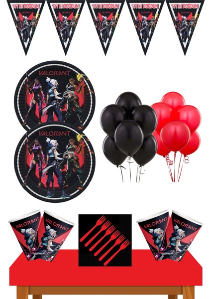 Valorant Doğum Günü Konsepti 16 Kişilik Valorant Doğum Günü Seti Ekonomik