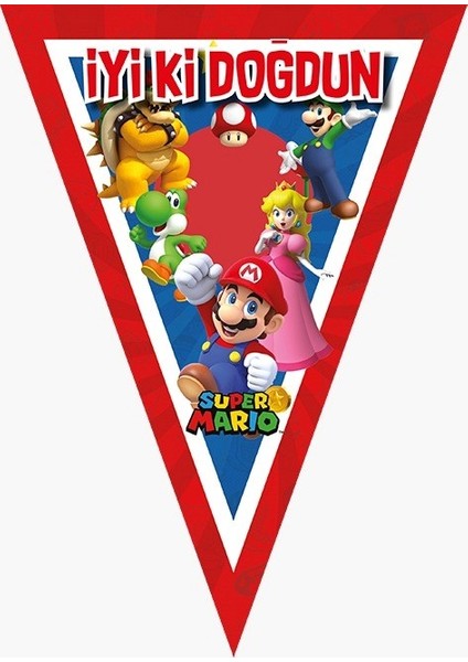 Super Mario Doğum Günü Konsepti 8 Kişilik Super Mario Doğum Günü Seti Ekonomik